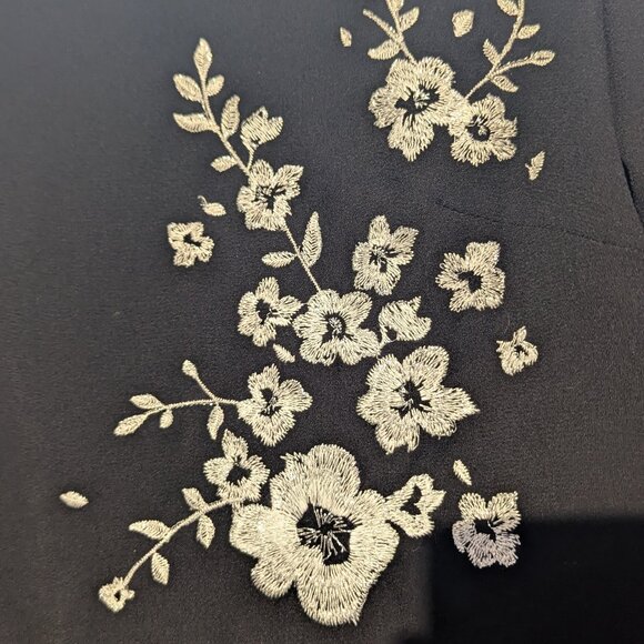 WHBM Black and Silver Peplum Top, size 4 - Picture 2 of 9